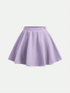 Tween Girl Knitted Solid Color A-Line Skirt With Applique Decoration, Loose Fit Casual Style Purple Casual   Knitted Fabric Letter,Plain Flared Slight Stretch  Tween Girls Clothing, size features are:Bust: ,Length: ,Sleeve Length: Cute Long Skirts, Light Purple Skirt, Purple Skirts, Lavender Skirt, Plum Pudding, Girls Skirts, Purple Fits, Skirt Purple, Trendy Halloween Costumes