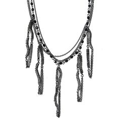 My Personal Favorite Necklace! Unusual Is A Great Thing When It Comes To Statement Pieces. The Unique Black Diamond Swarovski Crystal Bars Add Movement And Sparkle To This Wonderful Multi-Chain Necklace To Add The Perfect “Eye-Catching” Accents To Any Dress. !6”-18” Lengths Antiqued Gunmetal Finish Swarovski Crystals Lobster Claw Closure Edgy Metal Evening Jewelry, Black Jewelry With Silver Chain For Party, Party Black Jewelry With Silver Chain, Edgy Black Necklace With Silver Chain, Edgy Black Chain Necklace For Party, Black Metal Chain Necklace With Silver Chain, Edgy Black Jewelry With Silver Chain, Black Metal Edgy Necklace, Edgy Silver Necklaces For Parties