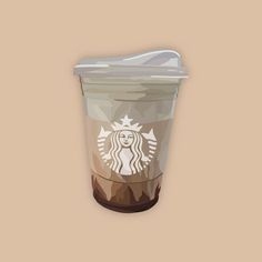 a starbucks cup on a brown background