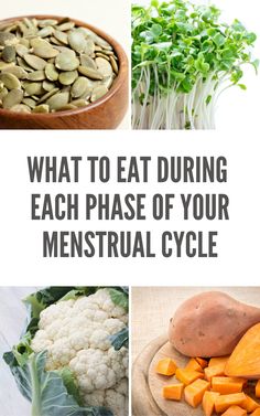 hormones, PMS, cauliflower, pumpkin seeds, sprouts, sweet potato Foods To Balance Hormones Menstrual Cycle, What To Eat To Balance Hormones, How To Eat For Your Menstrual Cycle, Meal Plan For Menstrual Cycle, What Foods To Eat On Your Period, Cycle Phase Foods, Hormone Balancing Food List, Eating Based On Menstrual Cycle, Menstrual Phase Eating