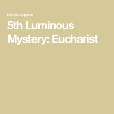 the front cover of a book with text that reads, 5 th luminous mystery eucharis