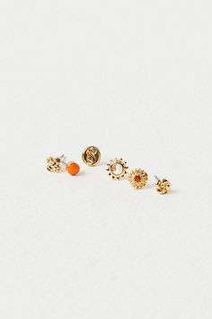 Set of 40 small delicate studs including 13 sets with shimmering stones and 7 sets with fun metal shapes. Easily mix and match to create your unique look. | Teeny Tiny Mega Stud Earring Set by Free People in Gold Colorful Stud Earrings, Natural Essence, Stud Earrings Unique, Here And Now, Birthday Wishlist, Neutral Fashion, Small Earrings, Stud Earrings Set, Ear Studs