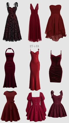 #Darkred #dresses #women Red Ball Dresses Long, Burgundy Birthday Dress, Red Velvet Dress Aesthetic, Dark Red Dresses Classy, How To Style A Red Dress, Culmination Dresses, Dark Color Dresses, Dark Red Dress Long, Short Red Dress Outfit