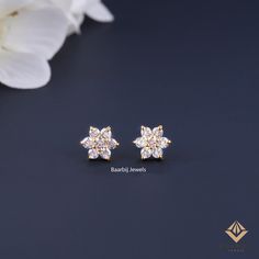 1.00 Ct Moissanite Cluster Earring, 10K Solid Gold earring, 14K Gold Cluster Earring for women, Earring For Girl by Baarbij on Etsy Yellow Gold Round Flower Earrings With Prong Setting, Bridal Earrings With Flower Shape And Prong Setting, Bridal Earrings With Flower Shape For Gift, 14k Gold Flower Shaped Earrings For Anniversary, Gift Cluster Earrings With Brilliant Cut In Flower Shape, Flower Shape Cluster Earrings With Brilliant Cut For Gift, Brilliant Cut Flower Shaped Cluster Earrings As Gift, Classic Flower Shape Jewelry With Halo Design, Gift Flower Shape Cluster Earrings With Brilliant Cut