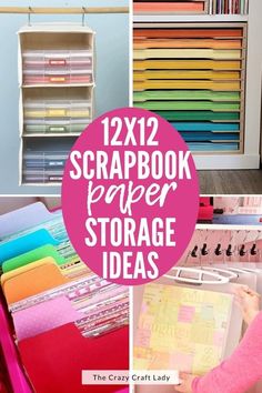 the craft lady's 12x12 scrapbook paper storage ideas are great for small spaces