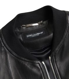 DOLCE & GABBANA Absolutely stunning, 100% Authentic, brand new with tags Dolce & Gabbana leather bomber jacket. Model: Bomber jacket Color: Black Full zipper closure Logo details Made in Italy Two inside and two outside pockets Material: 100% Lambskin leather Lining: 92% Silk, 8% Leather Luxury Leather Jacket With Zipper Closure, Luxury Leather Jacket With Zipper For Streetwear, Luxury Biker Jacket With Zipper For Streetwear, Bowties Men's, Mens Leather Accessories, Blazer Suit Women, Mens Jewerly, Luxury Outerwear, Buy Sweaters