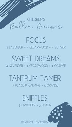 Essential Oil Roller Recipes, Recipes For Children, Essential Oil Blends Roller, Young Living Oils Recipes, Essential Oil Roller Bottle Recipes, Essential Oils Focus, Eo Blends, Best Essential Oil Diffuser