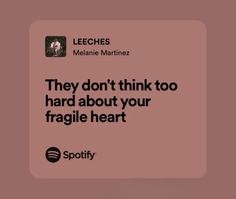 an image of someone's tweeting about their fragil heart on spotify