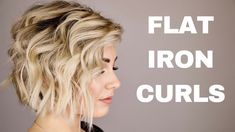 Flat Iron Curls Short Hair, Flat Iron Short Hair, Iron Curls, How To Have Style, Flat Iron Curls, Flat Irons, How To Curl Short Hair, Makijaż Smokey Eye, Short Hair Tutorial