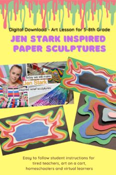 the cover of an art lesson for children to learn how to make paper sculptures