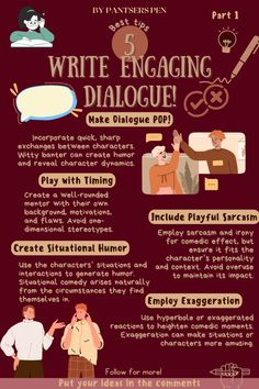 an info sheet describing how to write engaging dialogue