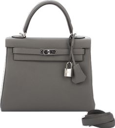 Formal Gray Top Handle Bag, Gray Business Bags With Silver-tone Hardware, Formal Gray Bag With Silver-tone Hardware, Kelly 25, Date Stamp, Togo Leather, Handle Bag, Top Handle, Top Handle Bag