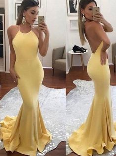 This Dress is fashionable for every occasion. the dress is made-to-order by professional tailors. You can choose from 50 colors, Regular sizes 2 to 16 and plus sizes 14w to 26W. Custom size is also available.. The product details: Color: Yellow, Silhouette: Mermaid, Neckline: Halter, Waistline: Natural Waist, Length: Long, Primary Fabric: Satin Yellow Prom Dress Mermaid, Yellow Satin Prom Dress, Backless Mermaid Prom Dresses, Adidas Sl 72, Prom Dresses Long Mermaid, Prom Dresses Yellow, Floor Length Prom Dresses, Elegant Prom Dresses, Backless Prom Dresses