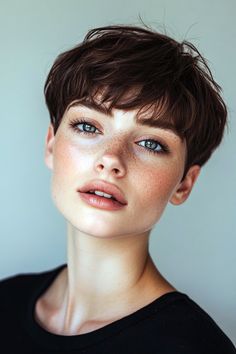 Chic and Trendy: 19 Pixie Cuts Perfect for Fine Hair Haircut For Round Faces, Super Short Haircuts, Long Face Haircuts, Short Choppy Haircuts, Chubby Face, Curly Pixie Haircuts, Pixie Haircut For Round Faces, Choppy Haircuts, Oval Face Haircuts