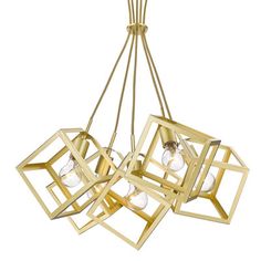 three light chandelier with gold finish