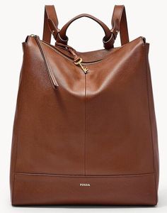 Fossil Elina Convertible  Backpack / Crossbody / Shoulder Bag  Brown Pebbled Leather New with Tags; Authenticity Guaranteed! SHB2976210 / Retail $330 Product Details Sku: SHB2976210 Device Compatibility: Fits up to an iPhone® 14 Pro Max and Samsung Galaxy S22 Ultra® Material: Leather/Polyurethane Trim Interior Material: 100% Polyester Interior Details: 1 Slide Pocket, 1 Zipper Pocket Measurements: 12" L x 14" W x 4" H Silhouette: Convertible Backpack Handle Strap Description: 1 Handle, 2 Adjusta Chic Travel Backpack With Leather Handles, Chic Leather Backpack With Leather Handles, Casual Tote Leather Backpack For Errands, Chic Backpack With Leather Handles, Casual Leather Tote Backpack For Errands, Chic Backpack With Leather Handles For Travel, Chic Backpack With Leather Handles For On-the-go, On-the-go Backpack With Detachable Handle, Casual Soft Leather Backpack For Errands