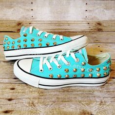 Tiffany Blue Studded Converse