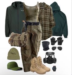 Appocolypse Outfits Drawing, Apocolypse Fashion Female, End Of The World Outfit Post Apocalyptic, Casual Apocalypse Outfit, Cold Apocalypse Outfit, What To Wear In A Zombie Apocalypse, Apocalypse Outfit Women Drawing, Apocalypse Style Clothing, Combat Gear Outfit Women