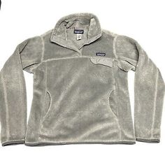 Patagonia Snap T Fleece Gray Kangaroo Pocket Pullover Sweatshirt Retool Womens M  | eBay Outdoor Crew Neck Top With Kangaroo Pocket, Winter Hiking Tops With Pockets, Patagonia Winter Tops With Pockets, Casual Outdoor Tops With Kangaroo Pocket, Patagonia Casual Fleece Tops, Casual Patagonia Fleece Top, Patagonia Tops With Pockets For Fall, Gray Fleece Tops With Pockets, Gray Fleece Top With Pockets