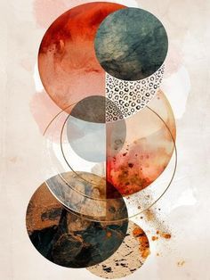 an abstract painting with circles and dots