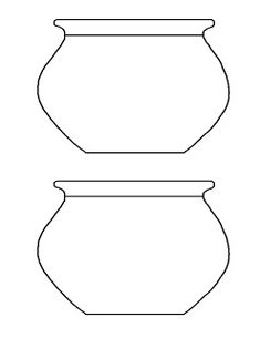 a line drawing of two vases on a white background