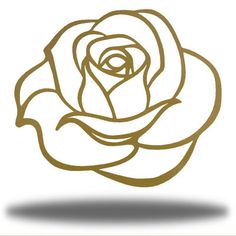 a golden rose on a white background