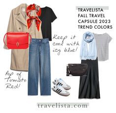 travelistaa fall travel capsule 2013 trend colors keep it cool with easy blue jeans