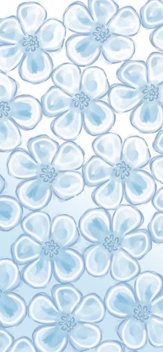 an abstract blue and white background with flowers