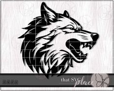 an image of a wolf's head with the word that glace on it