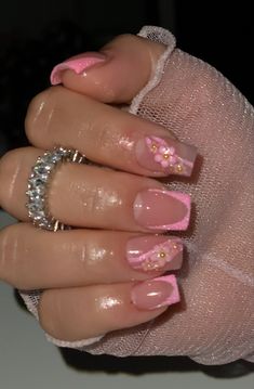 Spring nails Pink Nail Designs Square Short, Birthday Nail Inspo Acrylic Short, Small Acrylic Nails Square, Pink Sweet 16 Nails Short, Square Latina Nails, Short B Day Nails, Really Short Pink Nails, Spring Birthday Nails Short, Sweet Sixteen Nails Pink