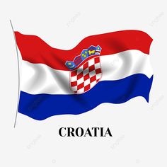 the flag of croatia waving in the wind, transparent background, illustration png and psd