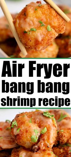 air fryer bang bang shrimp recipe with chopsticks