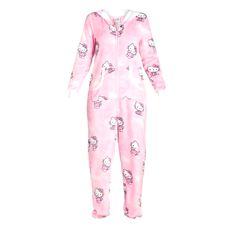 Get Ready For Some Cozy Nights In With This Sanrio Women's Hello Kitty One Piece Hooded Body Jump Suit Pj Pajamas. The Pink Jumpsuit Is Made Of 100% Polyester Fabric And Features A Round Neckline, Long Sleeves, And A Zip Closure. The Hello Kitty Logo Accents The Jumpsuit Perfectly And Adds A Touch Of Cuteness To Your Sleepwear Collection. This Vintage-Style Onesie Is Perfect For Fall And Winter Seasons And Can Be Easily Machine Washed For Maintenance. The Jumpsuit Is Available In Size Xs And Is Pink Winter Onesie For Loungewear, Winter Pink Onesie For Loungewear, Pink Winter Loungewear Onesie, Cute Fitted Onesie For Loungewear, Fitted Pink Onesie For Loungewear, Cozy Pink Onesie For Sleep, Fitted Casual Onesie For Pajama Party, Cute Hooded Sleepwear For Lounging, Pink Hooded Sleepwear For Pajama Party