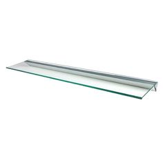 a glass shelf that is on the wall