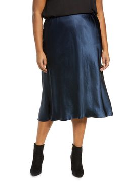 A lustrous satin slip skirt with tactile appeal presents infinite styling possibilities for casual and elevated looks. Elastic waist 100% acetate Dry clean or hand wash, line dry Imported Women's Clothing Summer Checklist, Satin Slip Skirt, Skirt Plus Size, High Rise Skirt, Slip Skirts, Skirt Trends, Printed Silk Scarf, Curvy Plus Size, Slip Skirt