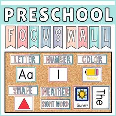 a bulletin board with the words preschool focus wall