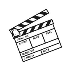 a black and white film clapper with the words'prod no, take roll '