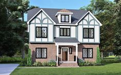 this is an artist's rendering of a two story house