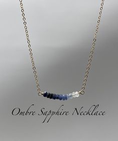 Sapphire Necklace, TINY, Dainty Minimalist, Sapphire Ombre Necklace,september Birthstone, Shaded Sapphire, Sapphire Bar Necklace, Blue White - Etsy Ruby Red Necklace, Ombre Necklace, Sapphire Beads, Ombre Fashion, Crescent Moon Earrings, Style Dark, Ruby Necklace, Crystal Stud Earrings, Necklace Blue