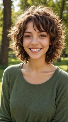 Shaggy Bob Haircut, Shaggy Bob, Curly Hair Types, Short Curly Haircuts, Haircuts For Curly Hair, Short Wavy Hair