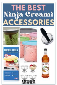 the best ninja creami accessories for ice cream and desserts, plus free printable labels