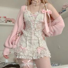 ｡ﾟ･ credit linked (tap on pin or press visit) - I do not own this photo/video!✩.°୭̥ #pink #fashion #instagram #valentines #bow Little Outfits, Girly Outfits, Kawaii Fashion, Outfit Details