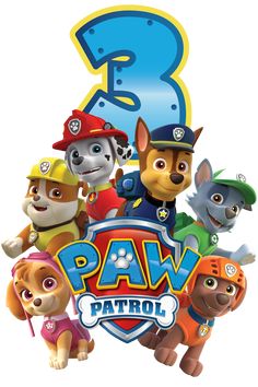 the cartoon paw patrol is shown in this image