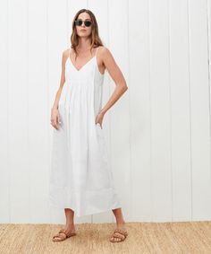 Cove Dress White Jenny Kayne, Pregnancy Looks, Jenni Kayne, Ankle Length Dress, Dress White, Cotton Dress, Cotton Dresses, Ankle Length, The Beach