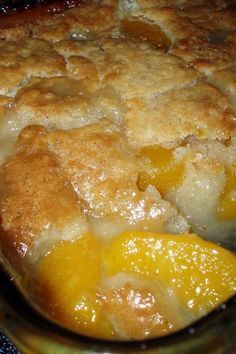 a close up of a pie in a glass dish