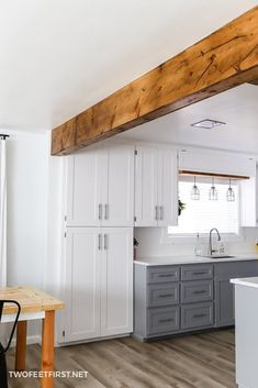 the kitchen is clean and ready to be used as a dining room or family room