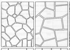 four different types of stained glass with the same pattern on each side, and one is black and white