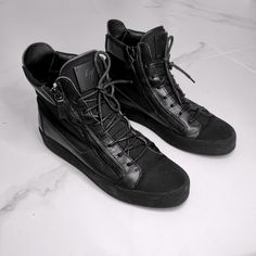 Authentic Giuseppe Zanotti High-Top Sneakers, Black Size 46 Please Review All Pictures And Videos Before Purchase Hightop Sneakers, Zanotti Shoes, Giuseppe Zanotti Shoes, Leather High Tops, Mens Shoes Sneakers, Giuseppe Zanotti, Sneakers Black, All Pictures, High Top