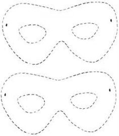 two masks with dotted lines in the middle