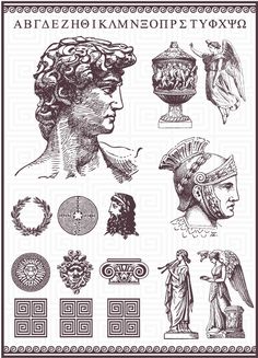 an image of ancient greek symbols